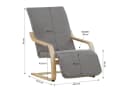Homestyle4u Relaxsessel Grau Cord Stoff Verstellbare Fußstütze Bild 3