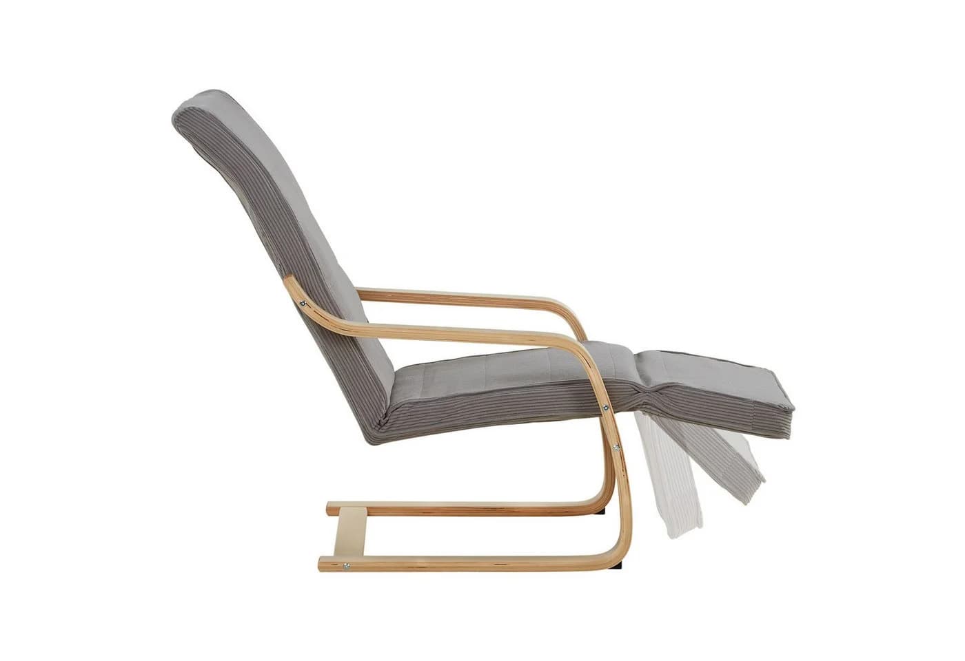 Homestyle4u Relaxsessel Grau Cord Stoff Verstellbare Fußstütze - Bild 4