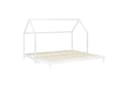 Homestyle4u Hausbett Familienbett Weiß mit Lattenrost Bild 1