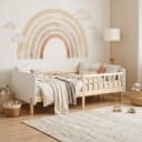 Homestyle4u Kinderbett 90x200 Holzbett Einzelbett Rausfallschutz Gestell Kinderzimmer Weiß Bild 2