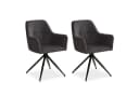 Homestyle4u Armlehnstuhl Esszimmer Stuhl Drehbar Grau Cord 2er Set Bild 2