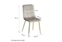 Homestyle4u Essgruppe 4 Stühle Küche Esstisch 80x120 bis 153 cm Grau Samt Bild 3