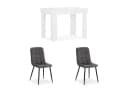 Homestyle4u Essgruppe Esstisch 90x60 2 Stühle Grau Samt Weiß Küchentisch Bild 1