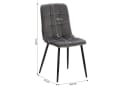 Homestyle4u Essgruppe Esstisch 90x60 2 Stühle Grau Samt Weiß Küchentisch Bild 3