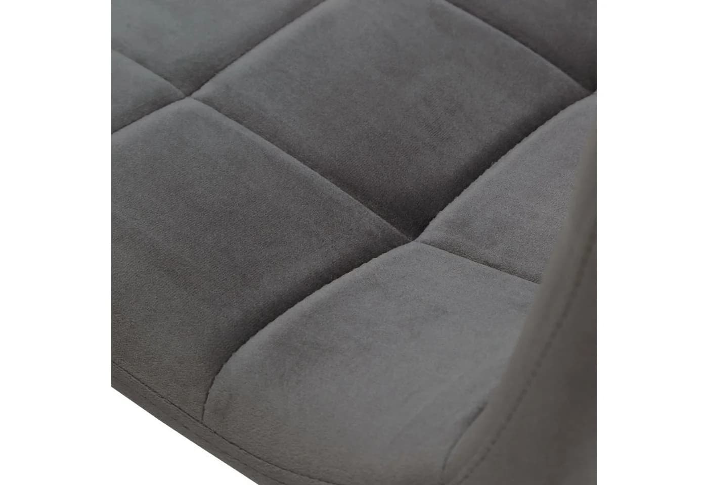 Homestyle4u Essgruppe Esstisch 90x60 2 Stühle Grau Samt Weiß Küchentisch - Bild 5