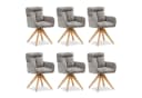 Homestyle4u Esszimmerstuhl 6er Set Hellgrau Drehbar Holzbeine Bild 2