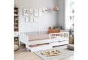 Homestyle4u Kinderbett 90x200 mit Stauraum und Rausfallschutz Weiß Bild 2