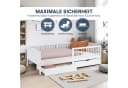 Homestyle4u Kinderbett 90x200 mit Stauraum und Rausfallschutz Weiß Bild 4