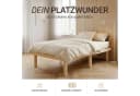 Homestyle4u Holzbett 90x200 cm Kiefernholz Natur mit Lattenrost Bild 1