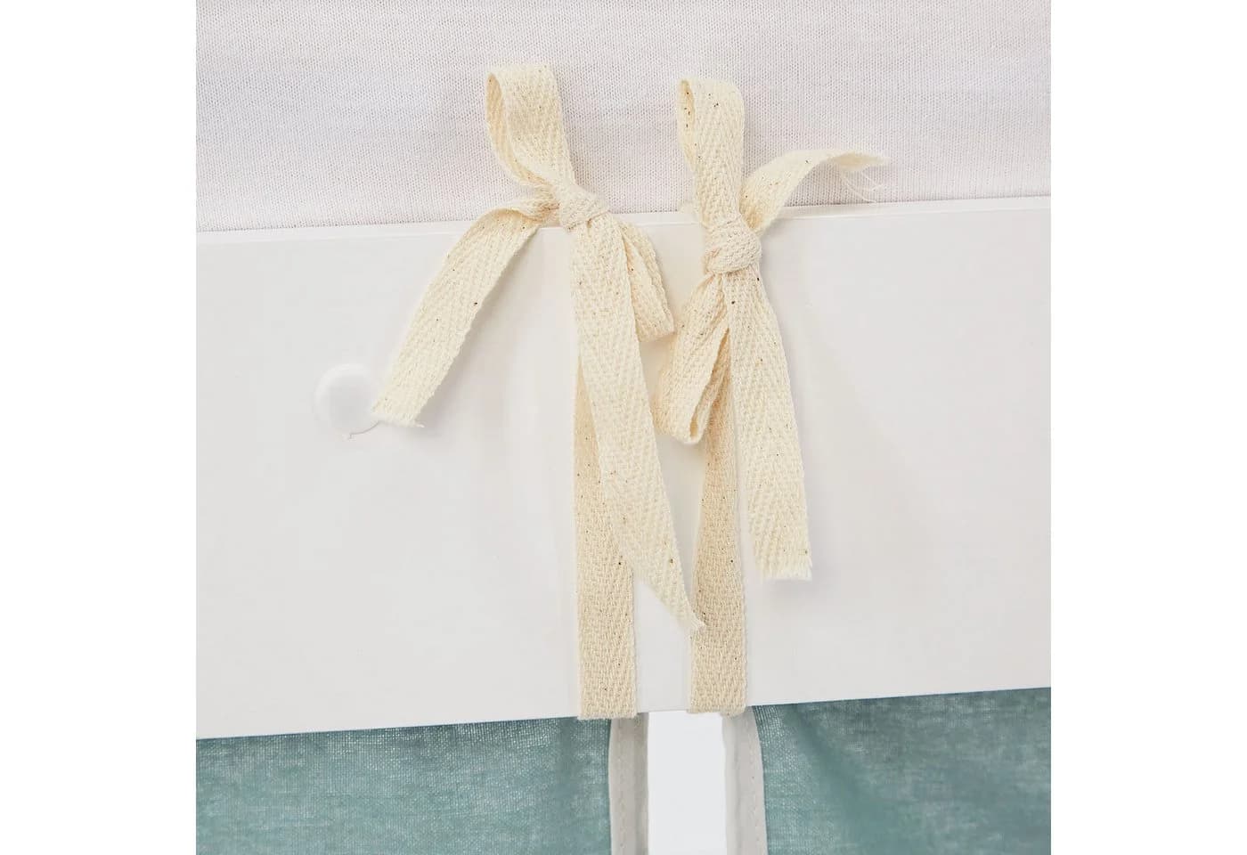 Homestyle4u Hochbett mit Rutsche und Vorhang, Weiß/Mintgrün, Massivholz - Bild 5