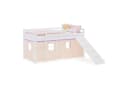 Homestyle4u Hochbett Kinderbett Weiß Lila mit Rutsche und Vorhang Bild 1