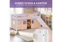 Homestyle4u Hochbett Kinderbett Weiß Lila mit Rutsche und Vorhang Bild 5