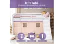 Homestyle4u Hochbett Kinderbett 90x200 Weiß Lila mit Rutsche und Vorhang Bild 1