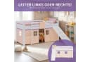 Homestyle4u Hochbett Kinderbett 90x200 Weiß Lila mit Rutsche und Vorhang Bild 4
