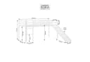 Homestyle4u Hochbett Kinderbett 90x200 Weiß Lila mit Rutsche und Vorhang Bild 5