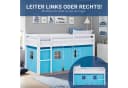 Homestyle4u Hochbett 90x200 Piratendesign Kinderbett Holz Weiß Blau Bild 1