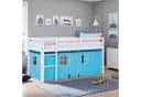 Homestyle4u Hochbett 90x200 Piratendesign Kinderbett Holz Weiß Blau Bild 2