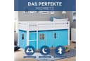 Homestyle4u Hochbett 90x200 Piratendesign Kinderbett Holz Weiß Blau Bild 3