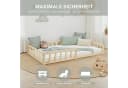 Homestyle4u Kinderbett Bodenbett Weiß Natur Massivholz Komplettset Bild 1