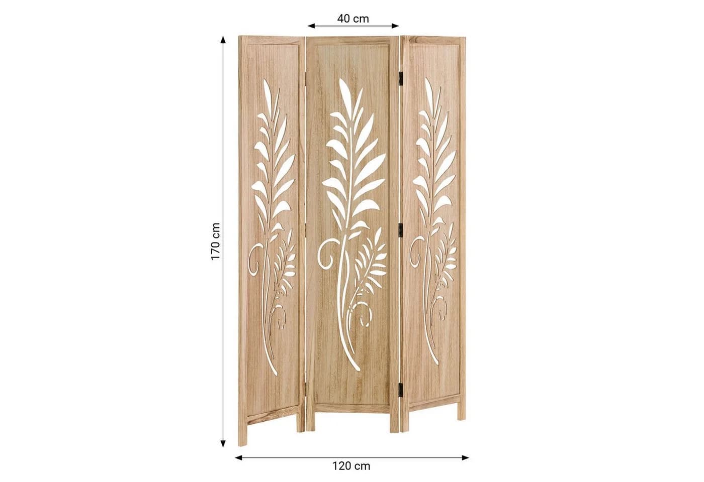 Homestyle4u Paravent Raumteiler Holz 3-teilig Natur Sichtschutz - Bild 5