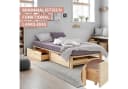 Homestyle4u Palettenbett 100x200 cm Massivholz Kiefer mit Stauraum Bild 3