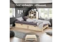 Homestyle4u Palettenbett 100x200 cm Massivholz Kiefer mit Stauraum Bild 4