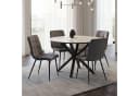 Homestyle4u Essgruppe rund Ø110 Samt Grau Metallgestell Steinoptik Bild 2