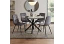 Homestyle4u Essgruppe rund Ø110 Samt Grau Metallgestell Steinoptik Bild 5
