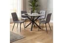 Homestyle4u Essgruppe 5-tlg. Rund Ø110cm Grau Metall Steinoptik Bild 2