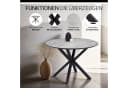 Homestyle4u Essgruppe 5-tlg. Rund Ø110cm Grau Metall Steinoptik Bild 3