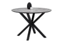 Homestyle4u Essgruppe 5-tlg. Rund Ø110cm Grau Metall Steinoptik Bild 5