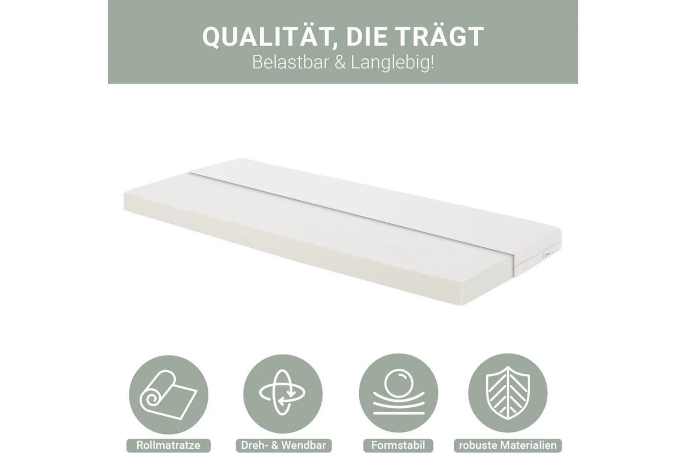 Homestyle4u Komfortschaummatratze H2 10 cm weiß - Bild 3
