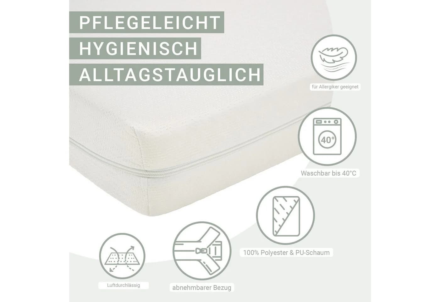 Homestyle4u Komfortschaummatratze H2 10 cm weiß - Bild 5