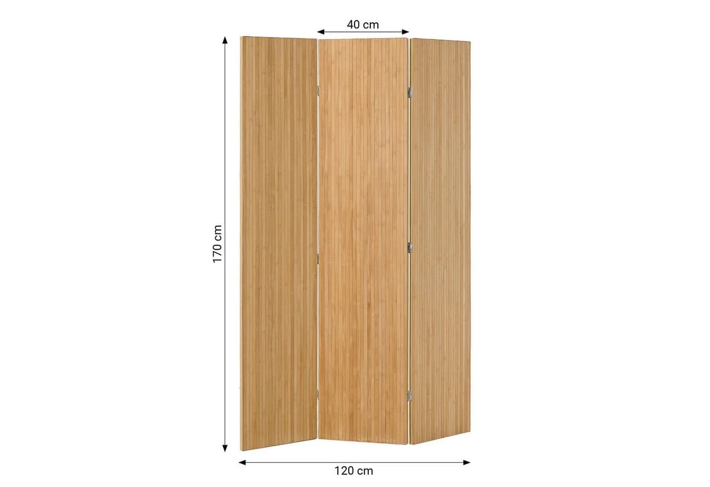 Homestyle4u Paravent Bambus Raumteiler 3-teilig faltbar braun - Bild 5