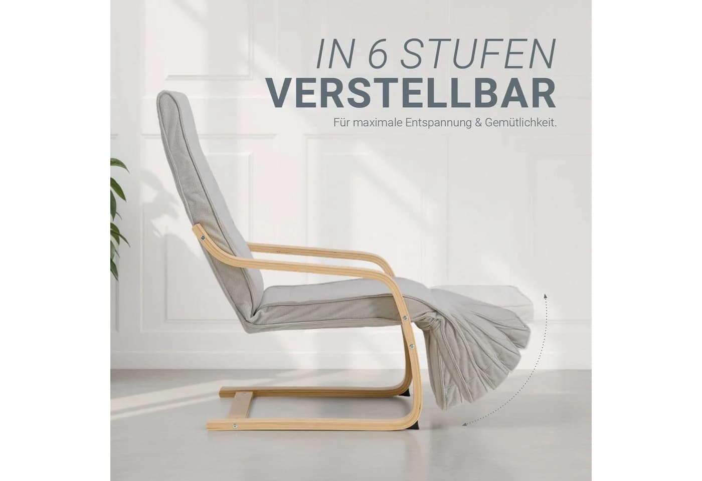 Homestyle4u Relaxsessel Cord Hellgrau Schwingsessel
