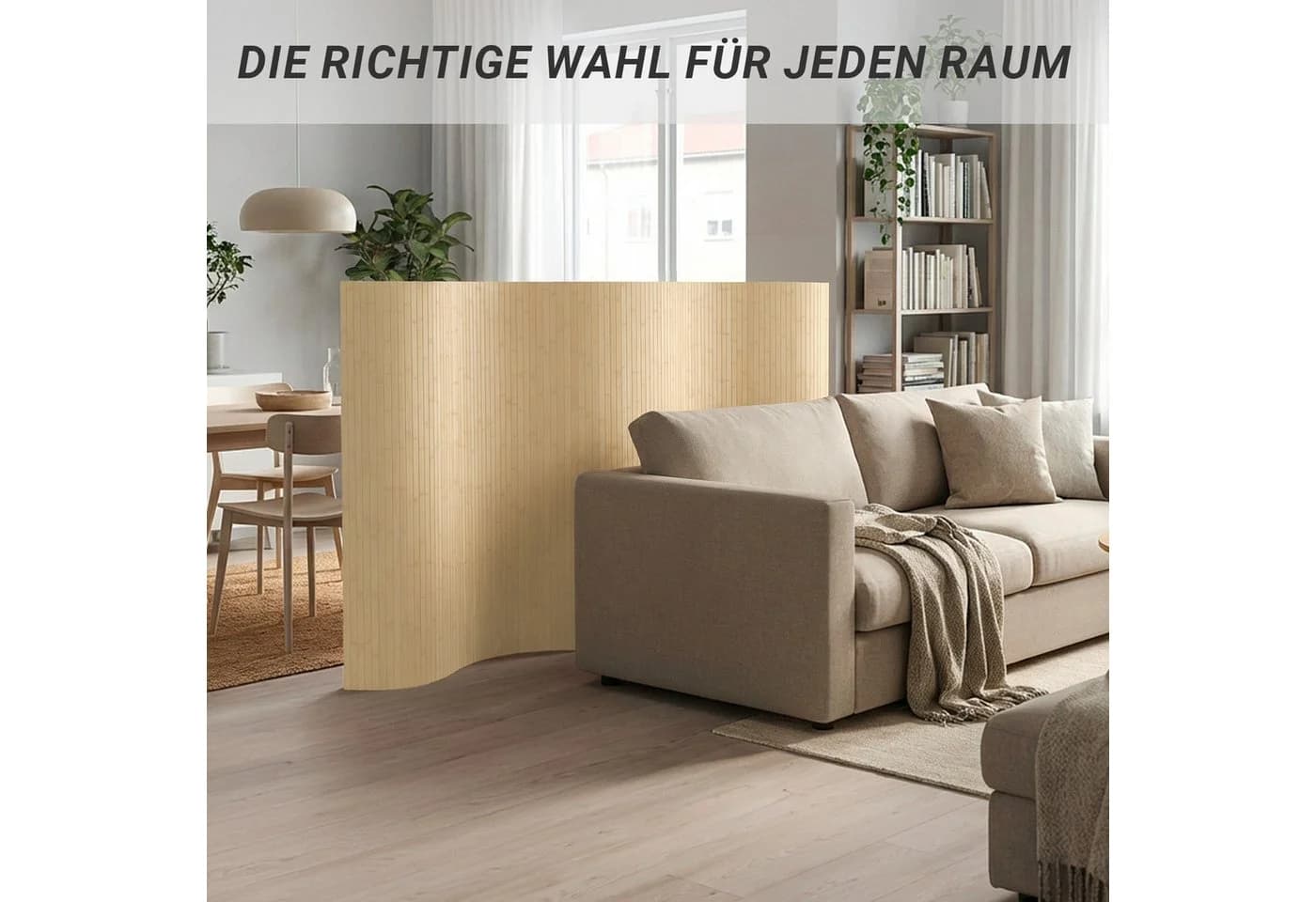 Homestyle4u Paravent Raumteiler Bambus Sichtschutz Trennwand - Bild 3