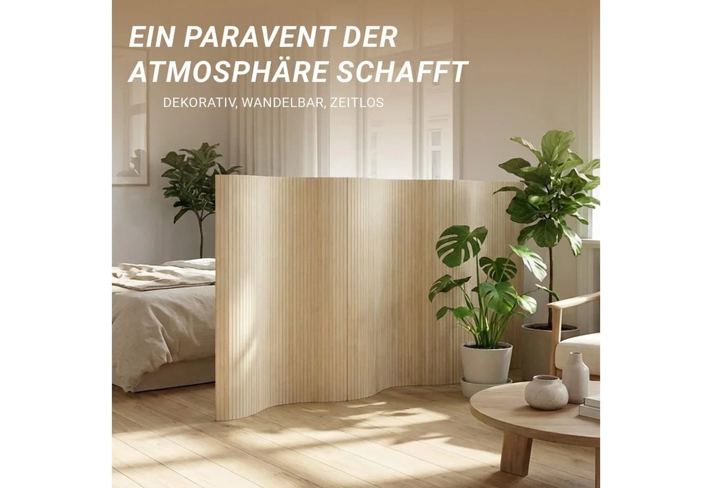 Homestyle4u Paravent Raumteiler Bambus Sichtschutz Trennwand - Bild 4