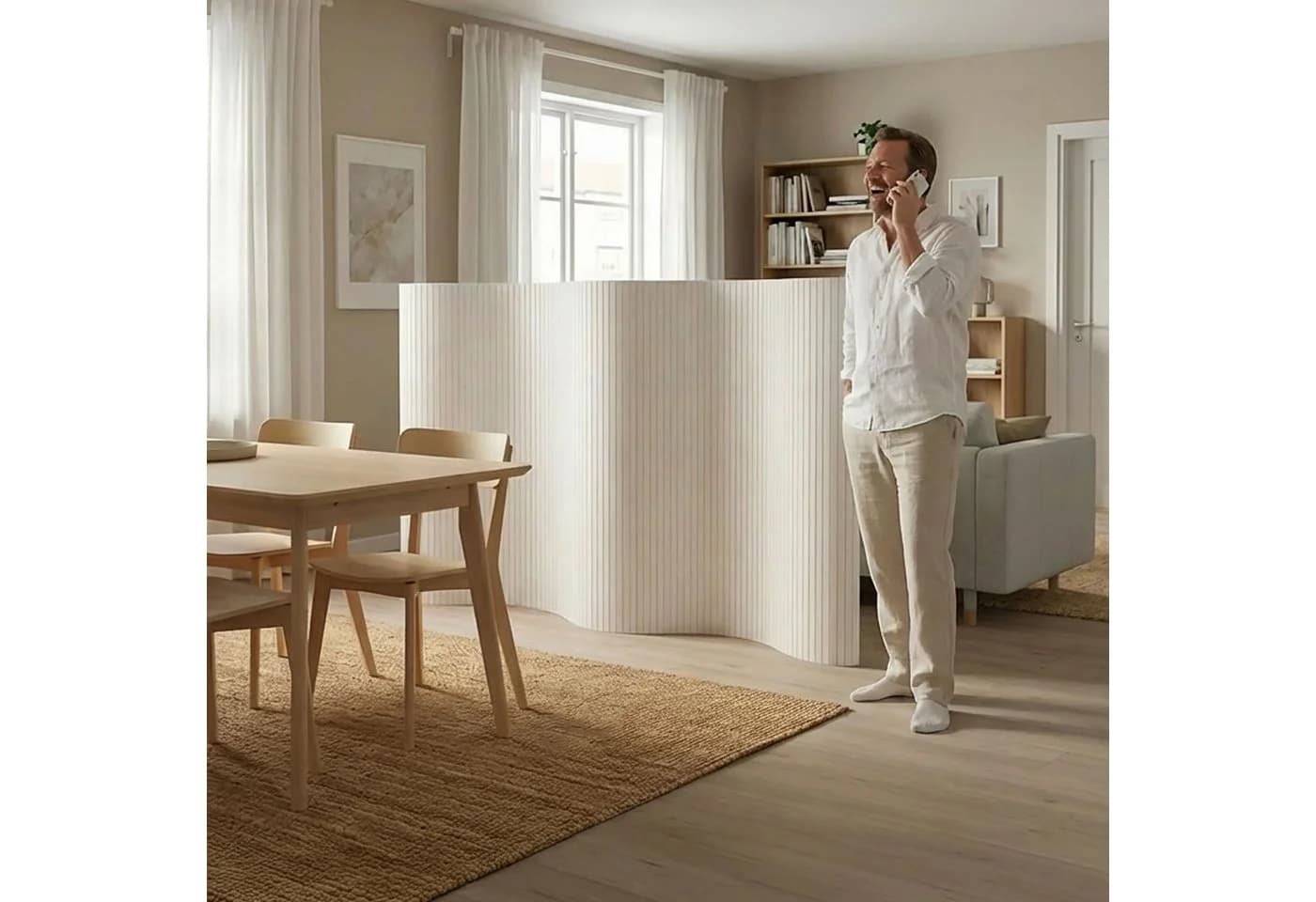 Homestyle4u Paravent Raumteiler Bambus Sichtschutz Holz - Bild 2