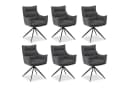 Homestyle4u Armlehnstuhl Polsterstuhl Grau Metallgestell 6er-Set Bild 2