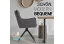 Homestyle4u Armlehnstuhl Polsterstuhl Grau Metallgestell 6er-Set Bild 3
