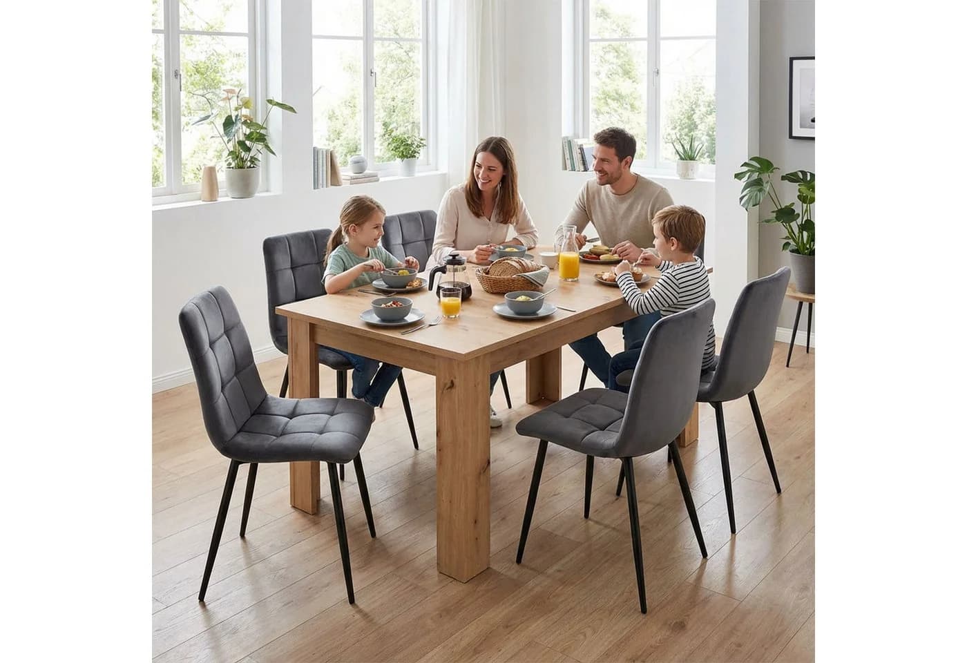 Homestyle4u Esstisch ausziehbar 80x120 auf 160 Holz modern Braun Artisan Eiche Optik - Bild 2