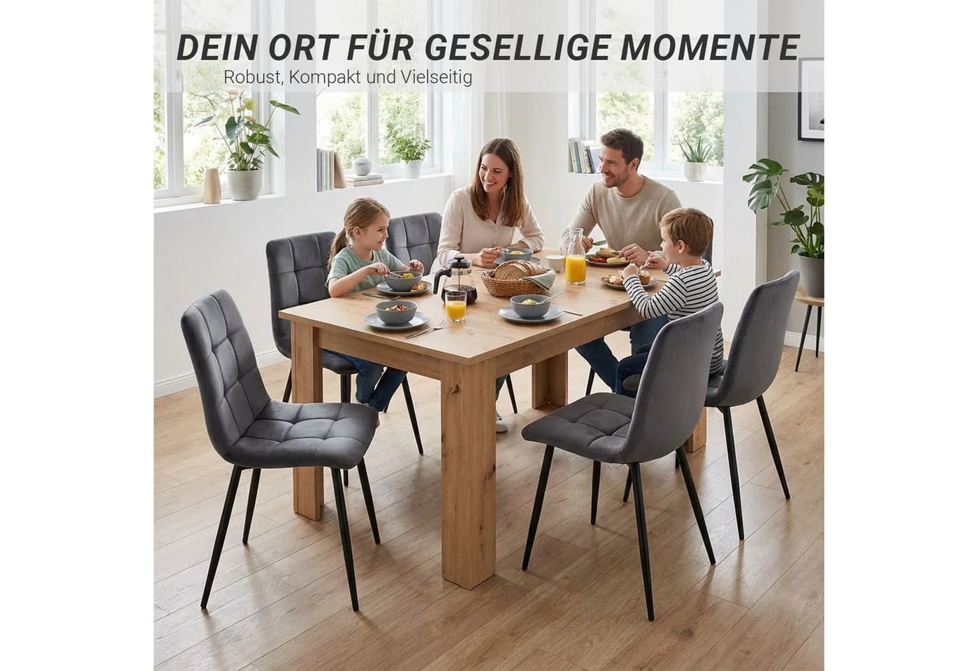 Homestyle4u Esstisch ausziehbar 80x120 auf 160 Holz modern Braun Artisan Eiche Optik - Bild 3
