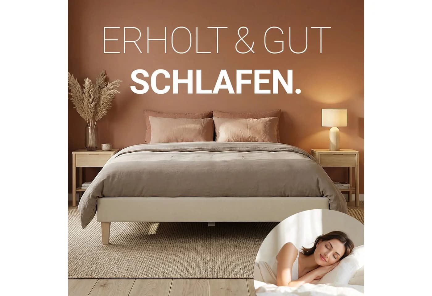 Homestyle4u Polsterbett Futon-Stil Beige mit Lattenrost - Bild 3