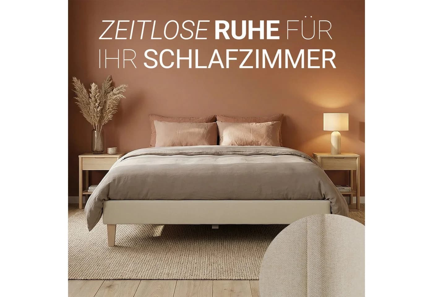 Homestyle4u Polsterbett Futon-Stil Beige mit Lattenrost - Bild 5