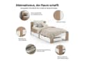 Homestyle4u Massivholzbett 90x200 mit Bettkasten Eiche Weiß Bild 3