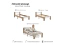 Homestyle4u Massivholzbett 90x200 mit Bettkasten Eiche Weiß Bild 5