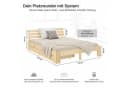 Homestyle4u Massivholzbett mit Bettkasten und Matratze H3 Natur Bild 1