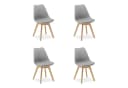 Homestyle4u Küchenstuhl 4er Set Grau Skandinavisch Buchenholz Bild 2