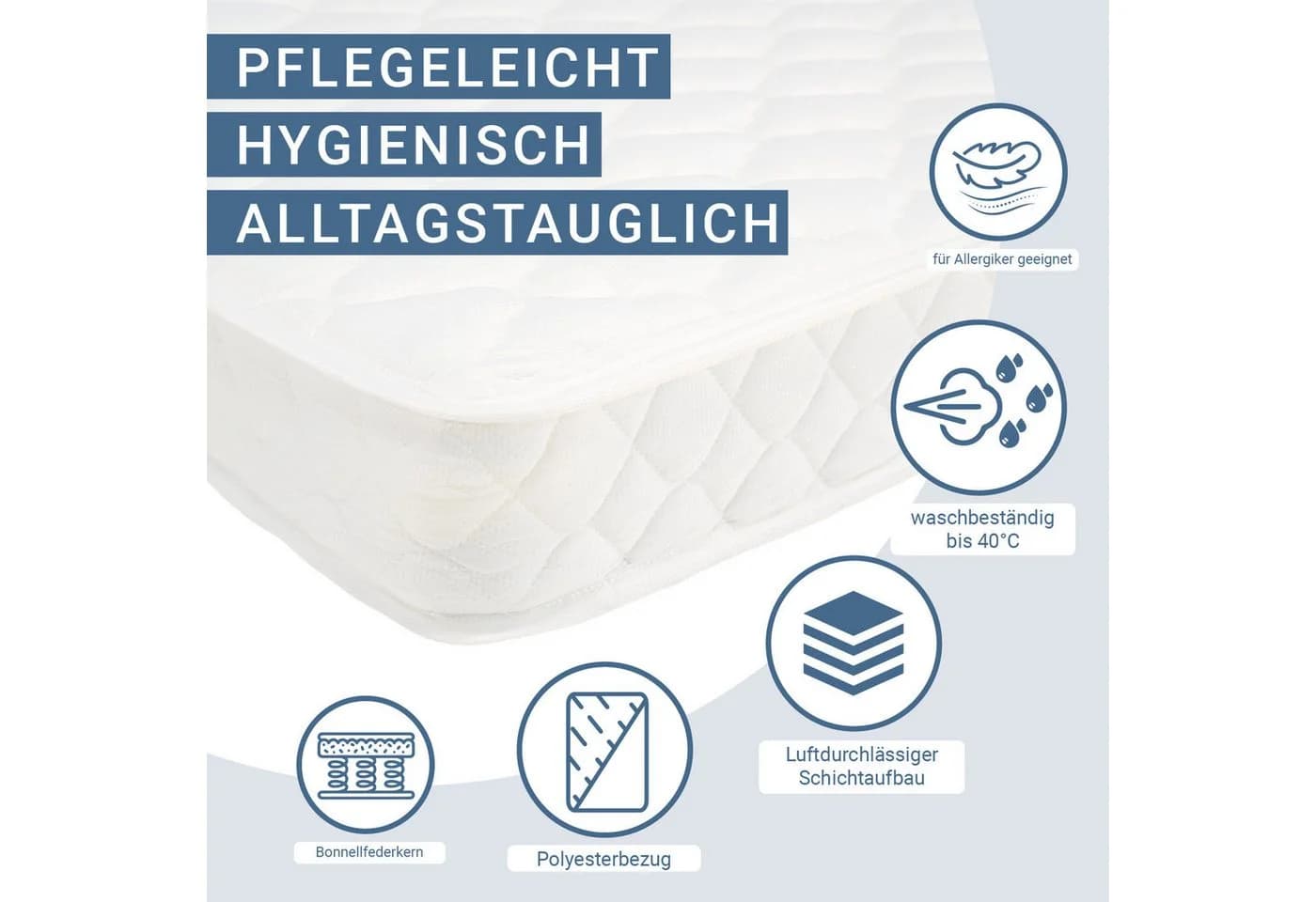Homestyle4u Holzbett 90x200 mit Stauraum und Matratze Weiß - Bild 4