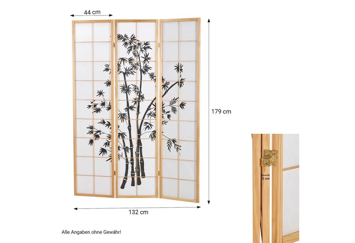 Homestyle4u Raumteiler Bambusmuster Sichtschutz Holz Indoor - Bild 4
